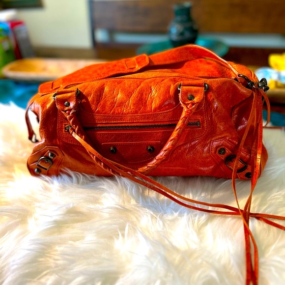 Balenciaga City Leather Satchel/Handbag with Studs - Picture 2 of 8